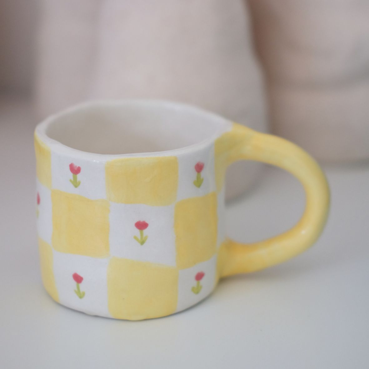 Square tulips mug